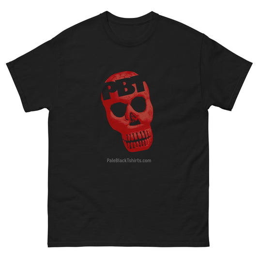 Pale Black T-shirts • Red Skull Logo & URL