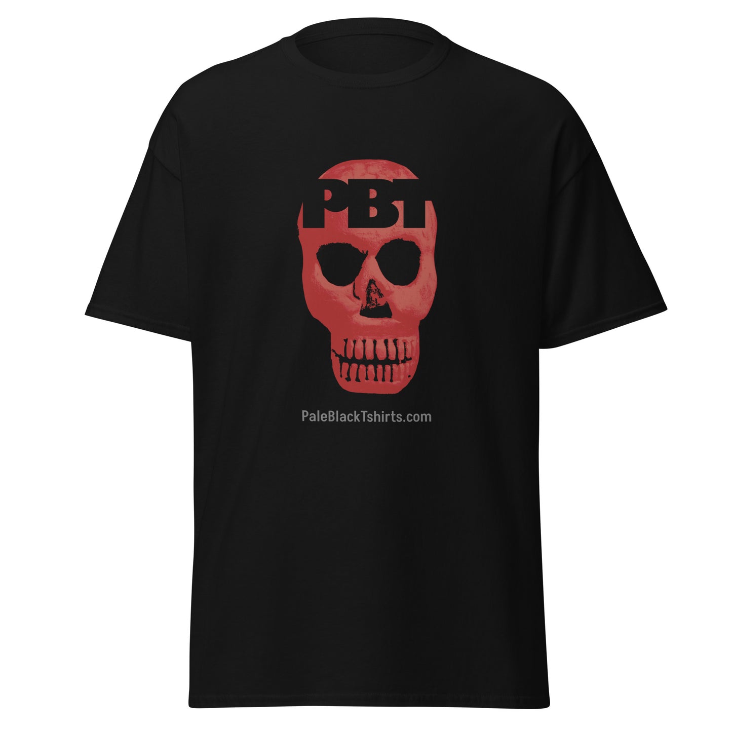 Pale Black T-shirts • Red Skull Logo and URL