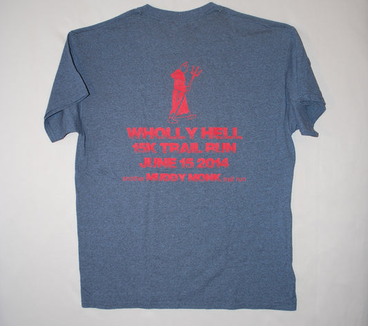 Muddy Monk • Wholly Hell 15K Trail Run • June 15, 2014 • Double Sided • Gray • L • Preowned