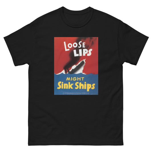 Loose Lips Might Sink Ships • United States Office of War Information • Black • All Sizes • New
